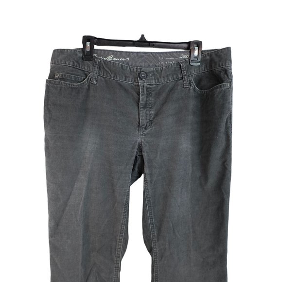 Eddie Bauer Curvy Bootcut Corduroy Pants Womens Trouser 12 grey s - Picture 11 of 11